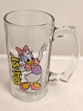Vintage Daisy Duck 6" Glass Mug